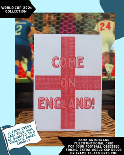 Come On England World Cup Card